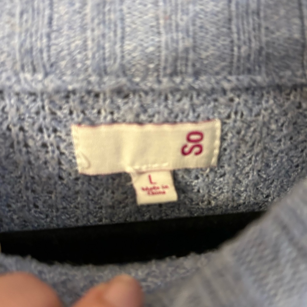 SO Women's Blue Striped mock neck Sweater🚨 - Picture 5 of 6